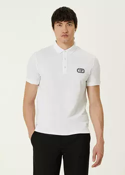 Белая футболка с воротником-поло с логотипом Valentino
