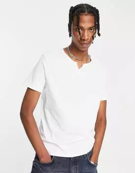 Белая футболка с вырезом на шее ASOS DESIGN