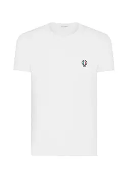 Белая футболка с вышитым логотипом Dolce&Gabbana