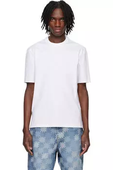 Белая футболка с вышитым логотипом Solid Homme