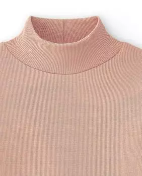 Белая футболка с высоким воротником для девочки Charanga, розовый