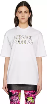 Белая футболка с заклепками Goddess Versace