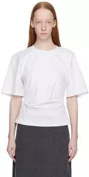 Белая футболка с защипами LVIR