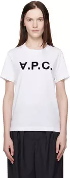 Белая футболка Standard Grand 'VPC' A.P.C., белый/темно-синий