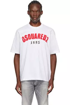 Белая футболка свободного кроя Dsquared2