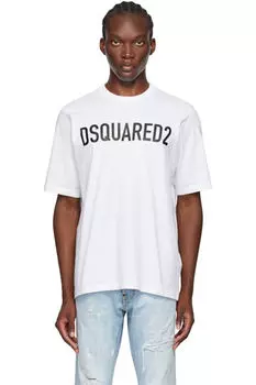 Белая футболка свободного кроя Dsquared2