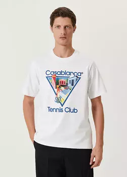 Белая футболка свободного кроя le joueuse из органического хлопка Casablanca