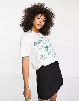 Белая футболка свободного кроя с графическим принтом Paris Mon Cheri ASOS DESIGN