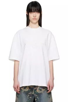 Белая футболка свободного кроя с логотипом Acne Studios