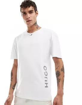 Белая футболка свободного кроя с логотипом HUGO Swimwear