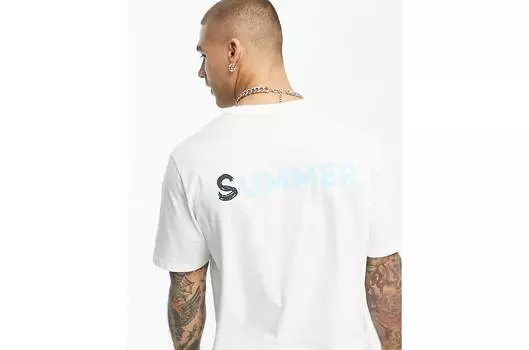 Белая футболка свободного кроя с принтом на спине BOSS Orange TeeVibes BOSS by Hugo Boss