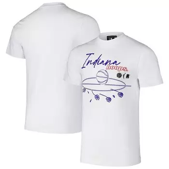 Белая футболка унисекс round21 Indiana Fever Hoops, цвет Wnb White