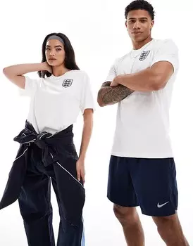 Белая футболка унисекс с гербом Nike Football Euro 2024 England