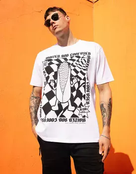 Белая футболка унисекс с принтом «кукуруза и смущение» Batch1