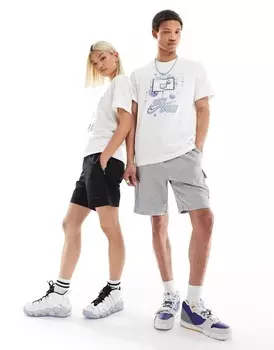 Белая футболка унисекс с рисунком Nike NBA LA Lakers