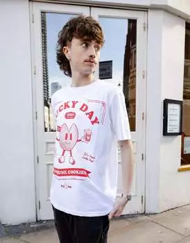 Белая футболка унисекс с рисунком печенья с предсказаниями Batch1