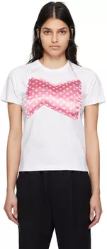 Белая футболка в горошек Comme des Garons Girl