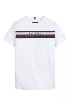 Белая футболка в полоску Global Tommy Hilfiger, белый
