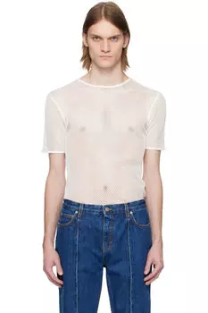 Белая футболка в сетку Bally