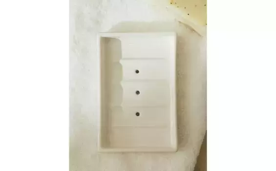 Белая глиняная мыльница для ванной комнаты Zara Home, белый