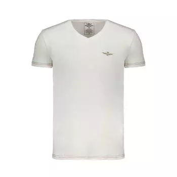 Белая хлопковая футболка Aeronautica Militare