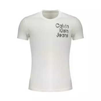 Белая хлопковая футболка Calvin Klein