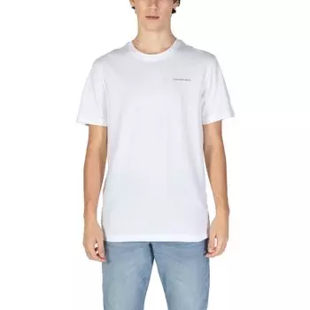 Белая хлопковая футболка Calvin Klein Jeans