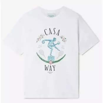 Белая хлопковая футболка Casablanca, белый