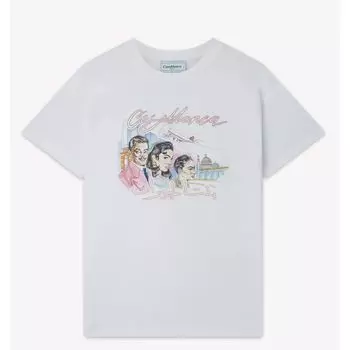 Белая хлопковая футболка Casablanca, белый