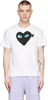 Белая хлопковая футболка Comme des Garons Play