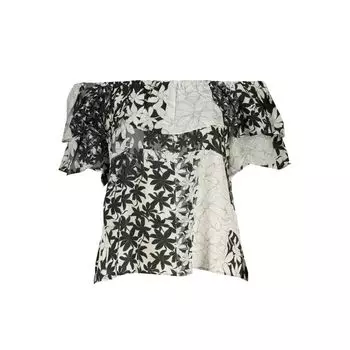Белая хлопковая футболка Desigual, белый