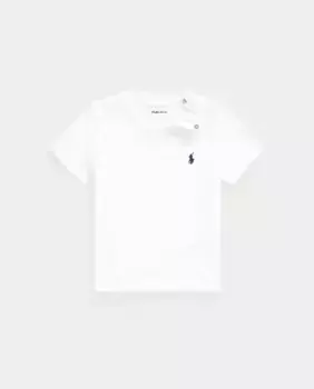 Белая хлопковая футболка для мальчика Polo Ralph Lauren