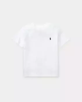 Белая хлопковая футболка для мальчика Polo Ralph Lauren