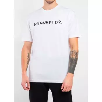 Белая хлопковая футболка Dsquared2