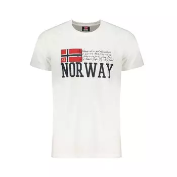 Белая хлопковая футболка Geographical Norway