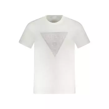 Белая хлопковая футболка Guess Shoes