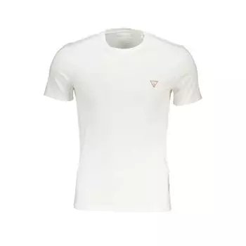 Белая хлопковая футболка Guess Shoes