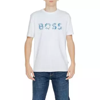 Белая хлопковая футболка Hugo Boss