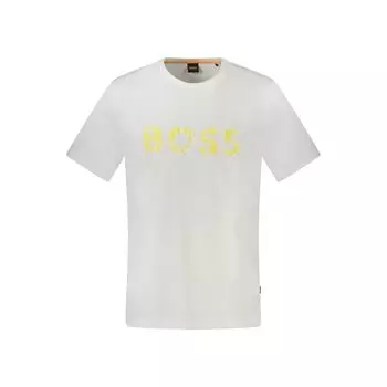 Белая хлопковая футболка Hugo Boss
