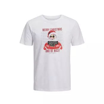 Белая хлопковая футболка Jack & Jones