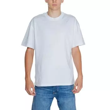 Белая хлопковая футболка Jack & Jones