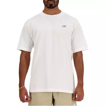 Белая хлопковая футболка New Balance