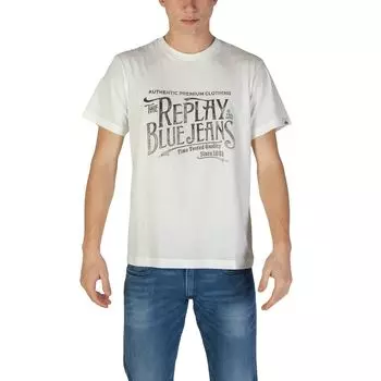 Белая хлопковая футболка Replay