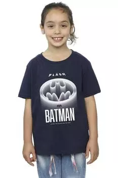 Белая хлопковая футболка с логотипом The Flash Batman DC Comics, темно-синий