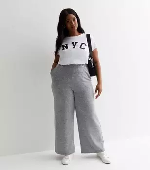 Белая хлопковая футболка с принтом Curves NYC New Look, белый