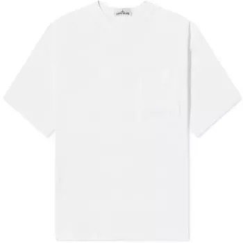 Белая хлопковая футболка Stone Island