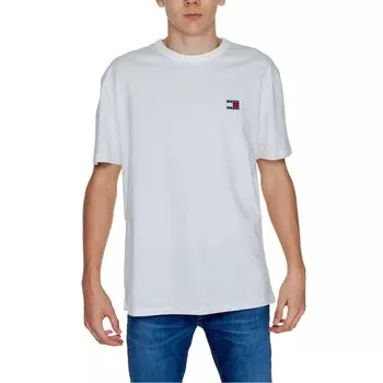Белая хлопковая футболка Tommy Jeans
