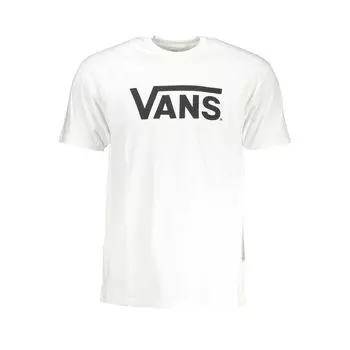 Белая хлопковая футболка Vans