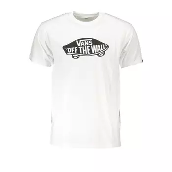 Белая хлопковая футболка Vans