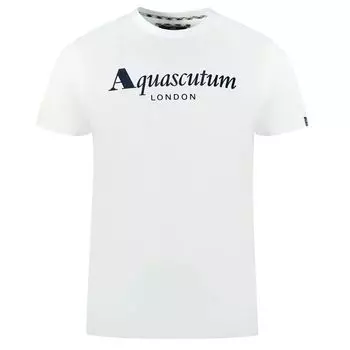Белая хлопковая мужская футболка Aquascutum